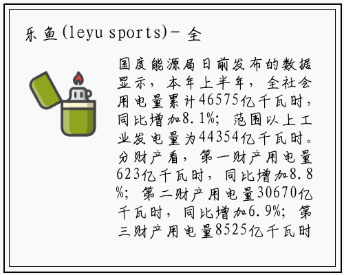 乐鱼(leyu sports)-
全社会用电量上半年同比增长8.1%
